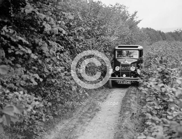Standard Big Nine of GW Olive taking part in the North West London Motor Club Trial, 1 June 1929. Artist: Bill Brunell.