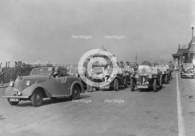 Standard Flying 8 of JB Murrell at the RAC Rally, Madeira Drive, Brighton, 1939. Artist: Bill Brunell.