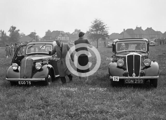 Standard Flying Ten and Standard Ten at the Standard Car Owners Club Gymkhana, 8 May 1938. Artist: Bill Brunell.