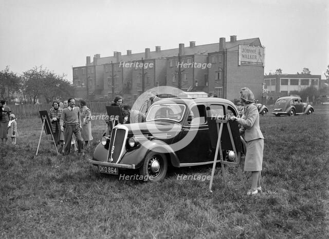 Standard Flying Ten at the Standard Car Owners Club Gymkhana, 8 May 1938. Artist: Bill Brunell.
