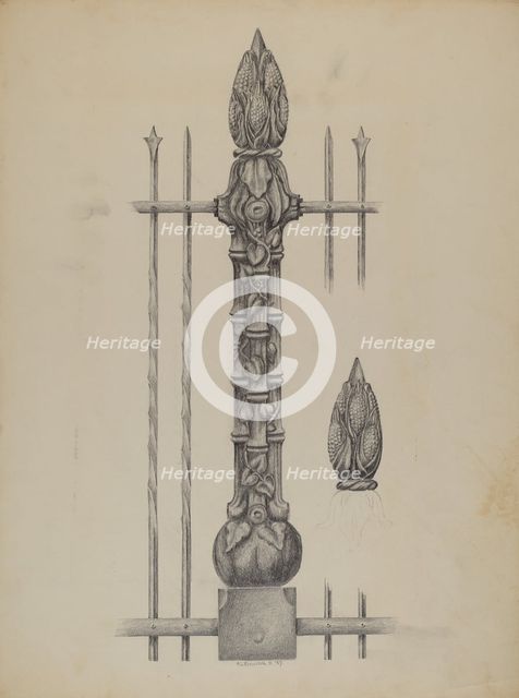 Standard from Iron Fence, 1937. Creator: Austin L. Davison.