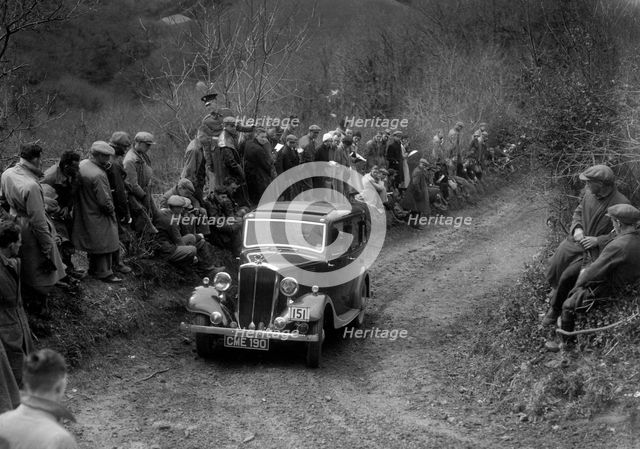 Standard of J Torrome competing in the MCC Lands End Trial, 1935. Artist: Bill Brunell.
