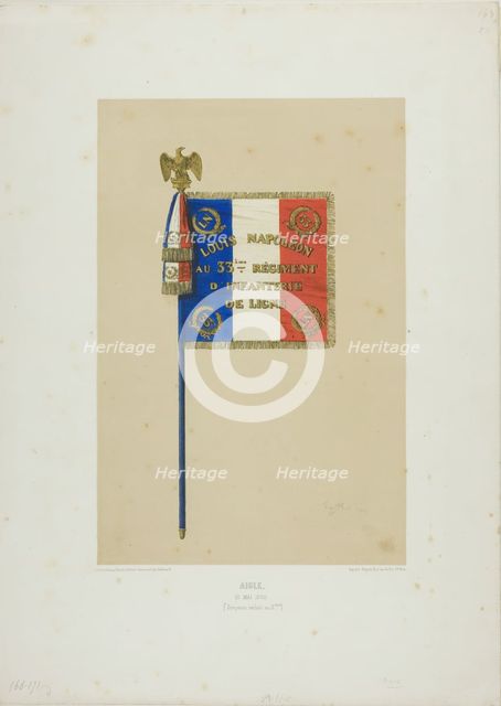 Standard: Louis Napoleon to the 33rd Infantry Line Regiment, May 10, 1852. Creator: Auguste Raffet.