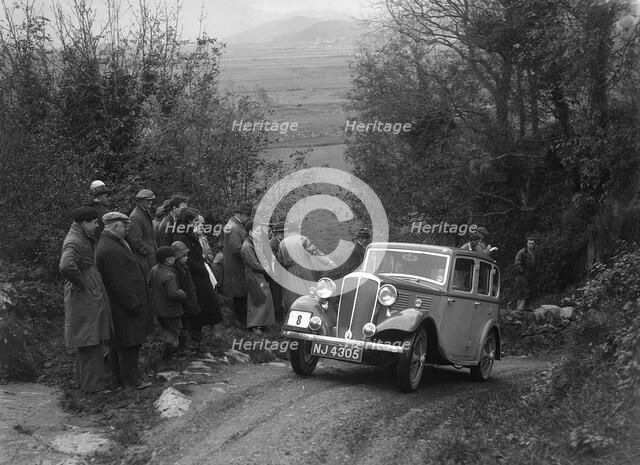 Standard Nine taking part in a Standard Car Owners Club trial. Artist: Bill Brunell.