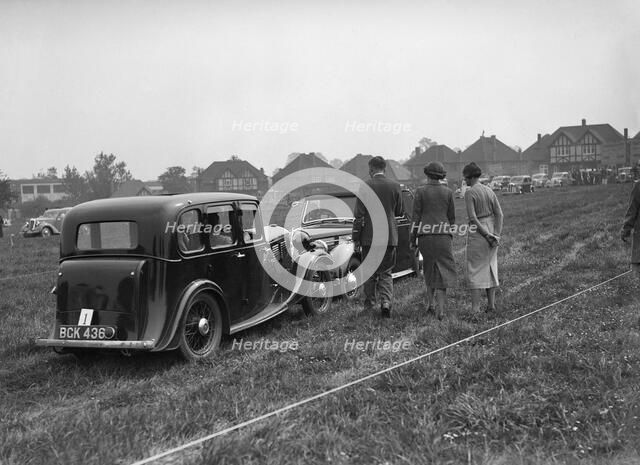 Standard Nine and Standard Flying Twelve at the Standard Car Owners Club Gymkhana, 8 May 1938. Artist: Bill Brunell.