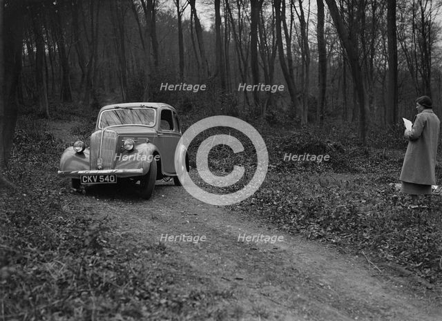Standard Nine of J Buckman at the Standard Car Owners Club Southern Counties Trial, 1938. Artist: Bill Brunell.
