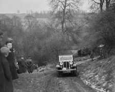 Standard Nine saloon of Mrs M Vaughan competing in the Sunbac Colmore Trial, Gloucestershire, 1933. Artist: Bill Brunell