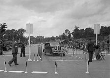 Standard saloon of Mrs SH Richards competing in the South Wales Auto Club Welsh Rally, 1937 Artist: Bill Brunell