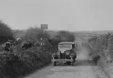 Standard saloon of AF Deane, MCC Lands End Trial, summit of Beggars Roost, Devon, 1933. Artist: Bill Brunell