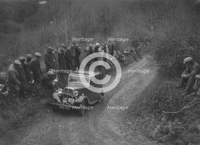 Standard saloon of AJ Borkett competing in the MCC Lands End Trial, 1935. Artist: Bill Brunell.