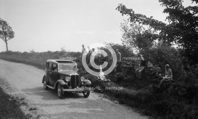 Standard saloon competing in the RSAC Scottish Rally, 1930s. Artist: Bill Brunell.