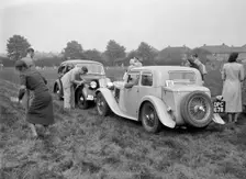 Standard SS II and Standard Flying Twelve at the Standard Car Owners Club Gymkhana, 8 May 1938. Artist: Bill Brunell