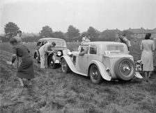Standard SS II and Standard Flying Twelve at the Standard Car Owners Club Gymkhana, 8 May 1938. Artist: Bill Brunell