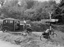 Standard Twelve 4-door saloon, Ipplepen, Devon, 1930s. Artist: Bill Brunell