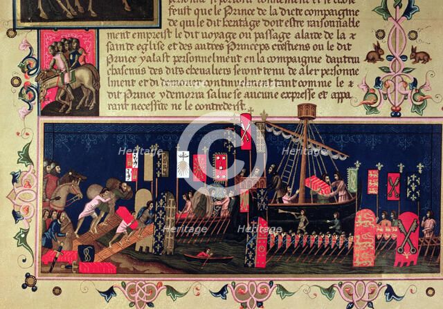 Standards for gentlemen who go to the Crusade, Miniature in the 'Order of the Holy Spirit', manus…