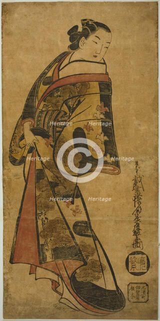 Standing Courtesan, c. 1715. Creator: Dohan Kaigetsudo.
