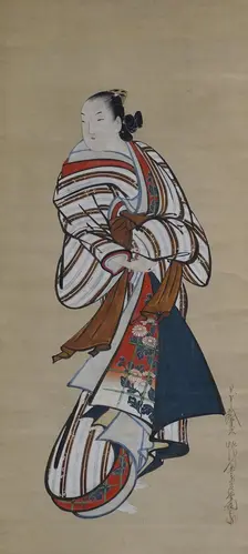 Standing Courtesan Looking Over Her Shoulder, ca. 1715. Creator: Dohan Kaigetsudo