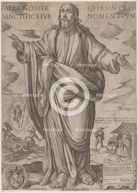 Standing Christ, Blessing from 'Christ, Mary, and the Apostles', ca. 1590-ca. 1610. Creator: Antonio Tempesta.