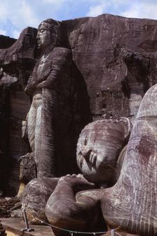 Standing and Reclining Buddha, 12th century, Gal-Vihara, Polonnaruwa, Sri Lanka. (20th century). Artist: CM Dixon