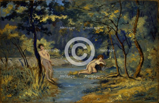 Standing and Reclining Nymphs, 1908. Creator: Louis Michel Eilshemius.