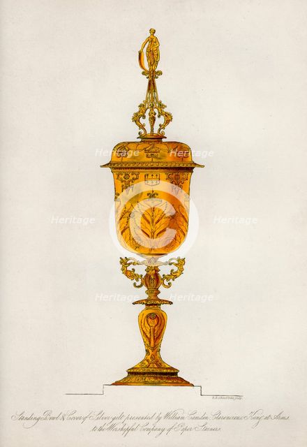 Standing bowl and cover of silver gilt, 1840. Artist: Robert Blemmell Schnebbelie