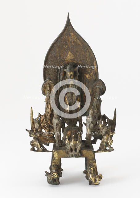 Standing Bodhisattva with attendants, Sui dynasty, 596. Creator: Unknown.