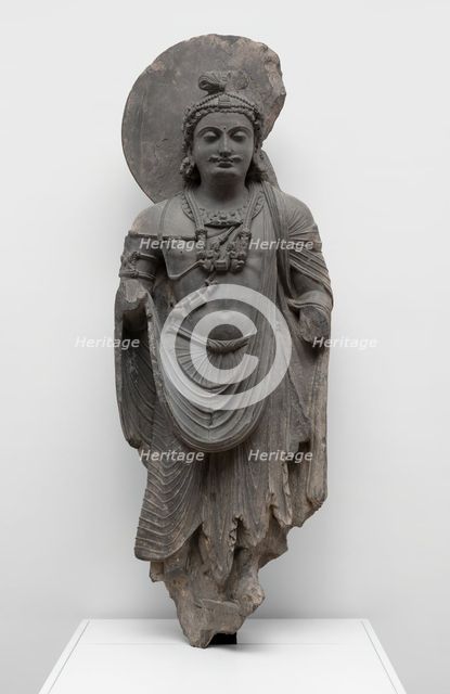 Standing Bodhisattva with Human-Figure Necklace, Kushan period, 2nd/3rd century. Creator: Unknown.