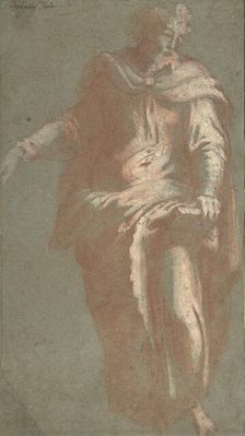 Standing Bearded Man Holding a Book, 1530-60. Creator: Anon