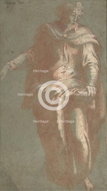 Standing Bearded Man Holding a Book, 1530-60. Creator: Anon.