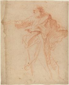 Standing Bearded Man Pointing Toward the Left, mid 17th century. Creator: Unknown