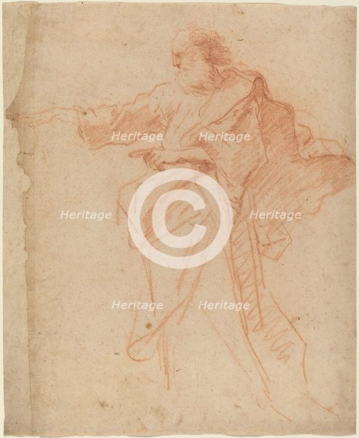 Standing Bearded Man Pointing Toward the Left, mid 17th century. Creator: Unknown.