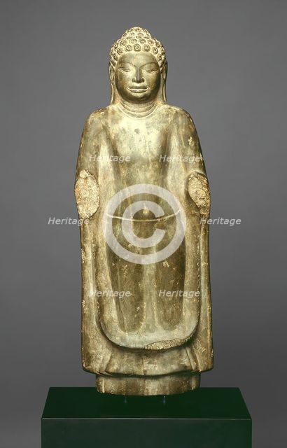 Standing Buddha, Dvaravati period, 8th century. Creator: Unknown.