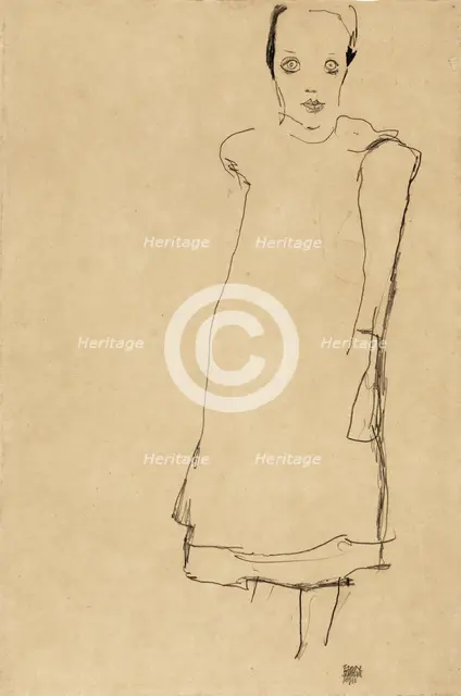 Standing girl, 1911. Creator: Schiele, Egon (1890-1918).