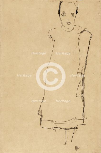 Standing girl, 1911. Creator: Schiele, Egon (1890-1918).