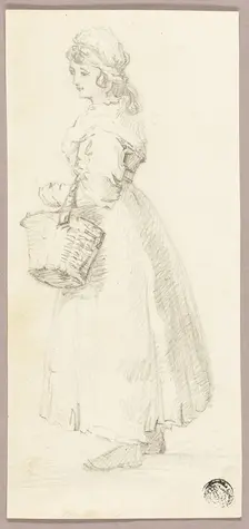 Standing Girl with Basket, n.d. Creator: George Morland