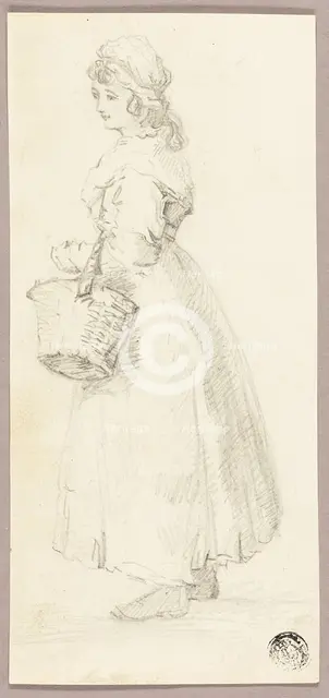 Standing Girl with Basket, n.d. Creator: George Morland.