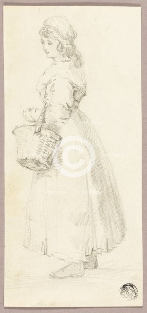 Standing Girl with Basket, n.d. Creator: George Morland.
