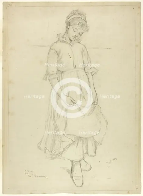 Standing Girl, c. 1870. Creator: Catherine Greenaway.
