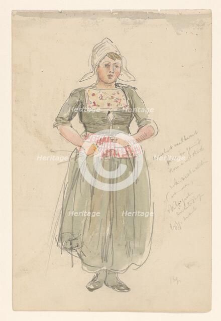 Standing girl in traditional costume, 1868-1933. Creator: Jan Hoynck van Papendrecht.