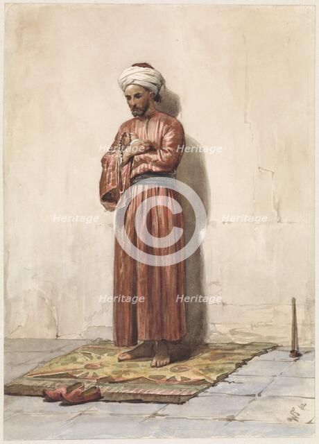 Standing Egyptian with prayer wreath, 1862. Creator: Willem de Famars Testas.
