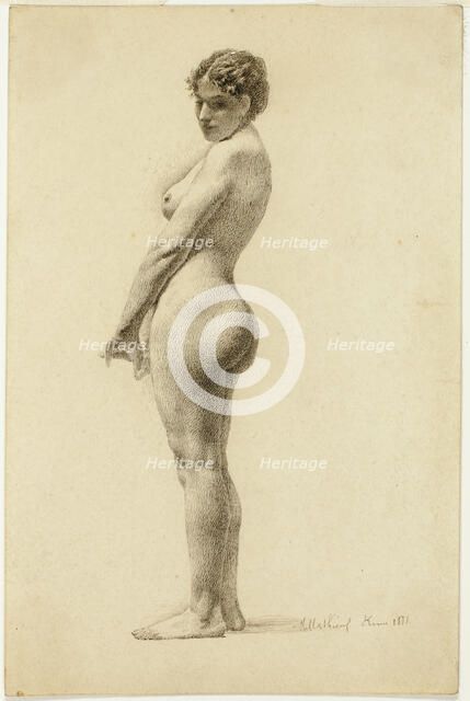 Standing Female Nude, 1881. Creator: Marie Alexandrine Mathieu.