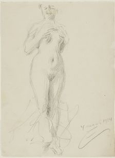 Standing Female Nude, 1904. Creator: Anders Leonard Zorn