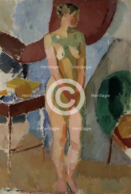 Standing Female Nude, 1918-1920. Creator: Karl Isakson.