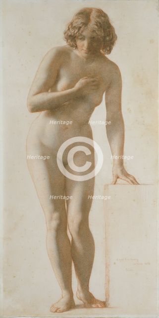 Standing female nude, 26 June, 1858. Creator: William Mulready.