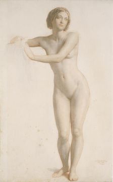 Standing female nude, 28 December, 1859. Creator: William Mulready