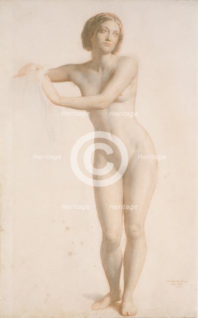 Standing female nude, 28 December, 1859. Creator: William Mulready.