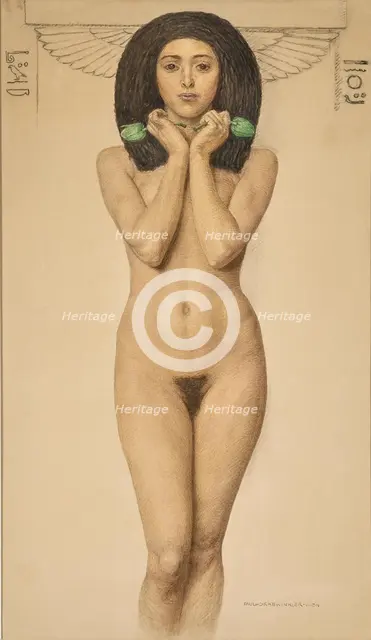 Standing female nude, . Creator: Grabwinkler; Paul (1880-1946).