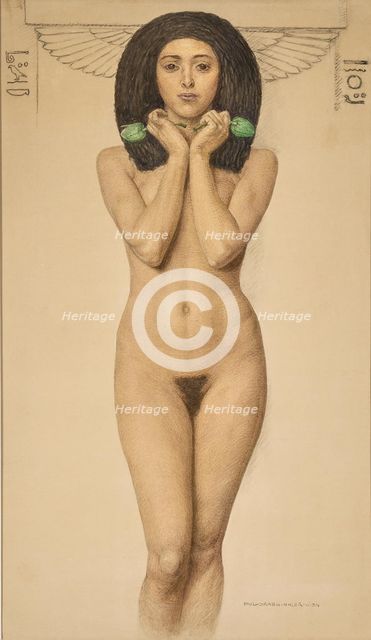 Standing female nude, . Creator: Grabwinkler; Paul (1880-1946).