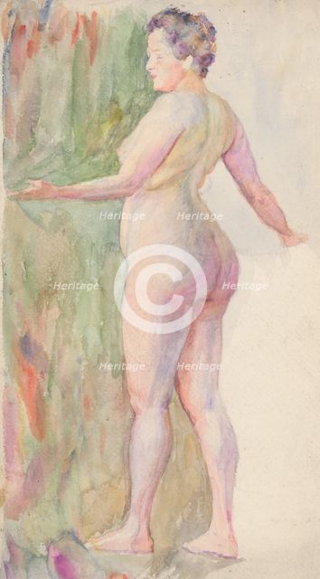 Standing female nude, around 1912. Creator: Ivan Zabota.