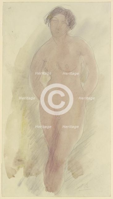 Standing female nude, front view, c1860-1900. Creator: Auguste Rodin.